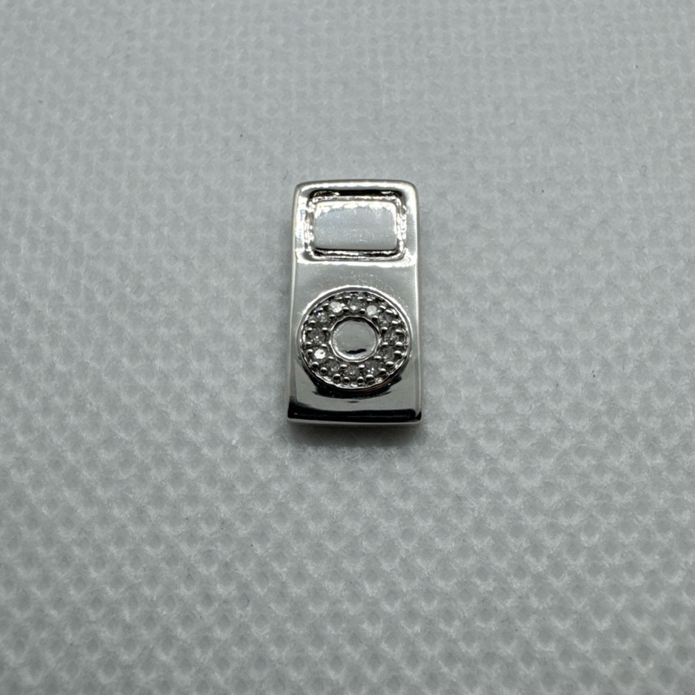 10k White Gold With Diamonds Apple Ipod Nano Pendant Charm Cool Rare Retro Htf